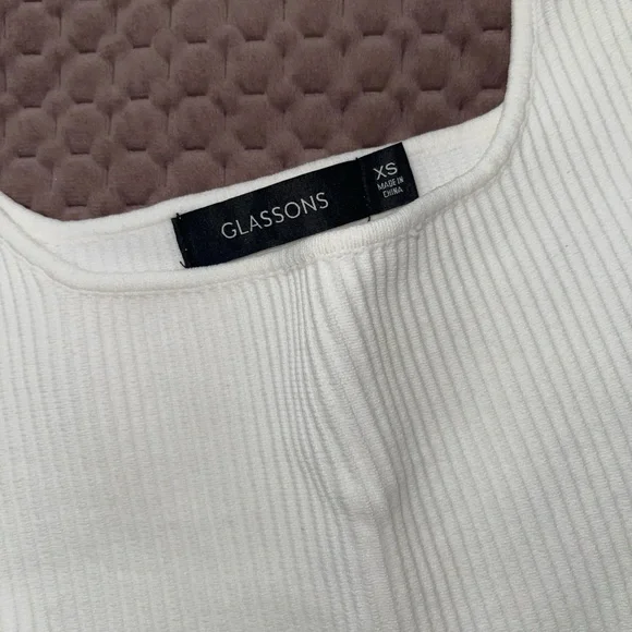 White Ribbed Crop Top - Picture 3 of 3